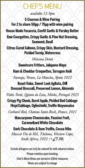 Flint House Chef's Menu