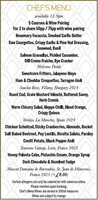 Flint House Chef's Menu