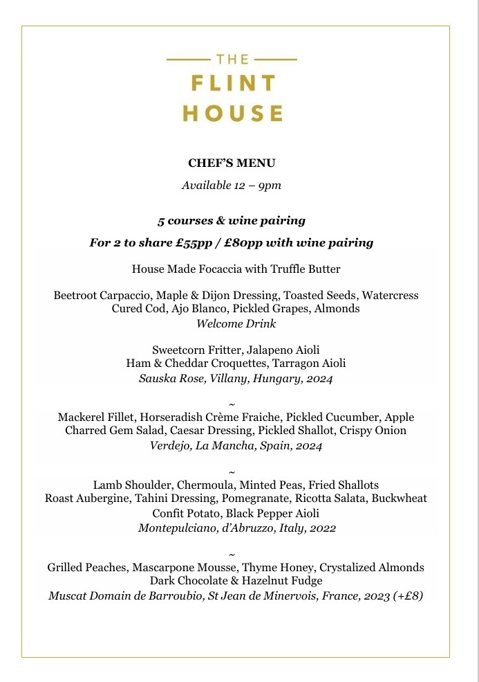 Flint House Chef's Menu