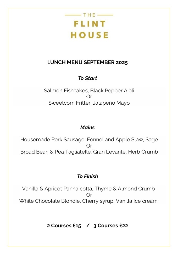 Flint House Group Menu