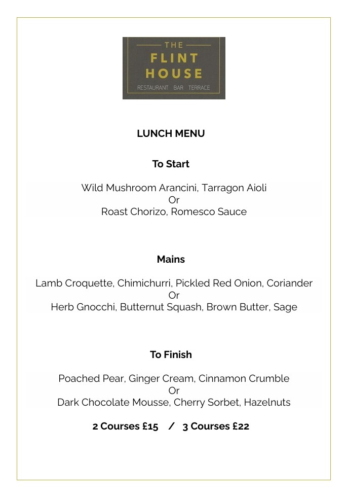 Flint House Group Menu